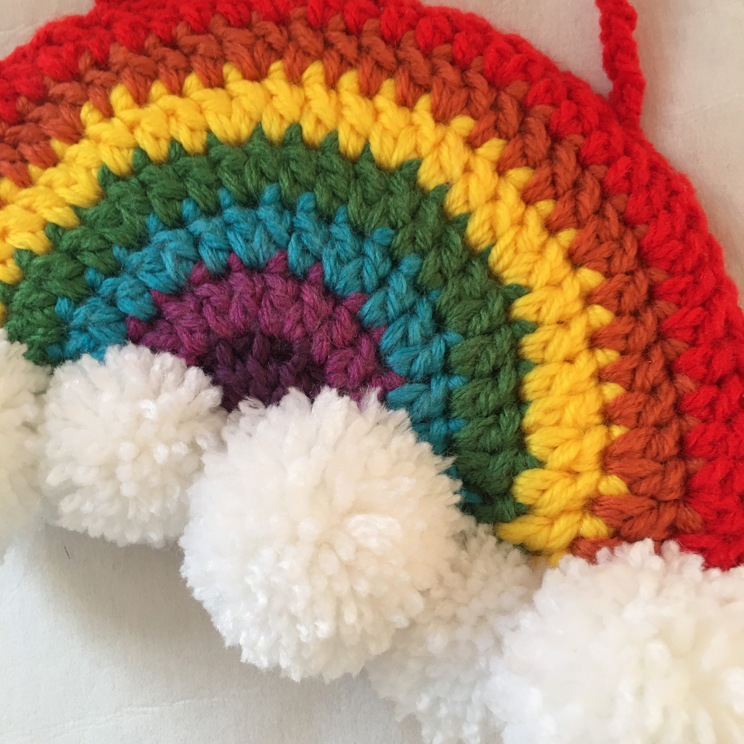 Handmade Crochet Rainbow Wall Hanging. Home Decor Gift Etsy