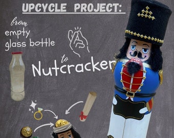 The Nutcracker - Recycled glass bottle - Gift box - Placeholder- Decorated by hand