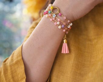 Multiway Beaded Necklace Bracelet Headband – Handmade Fidget Accessory