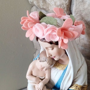 Blessed Mother felt crown of flowers / May Crowning