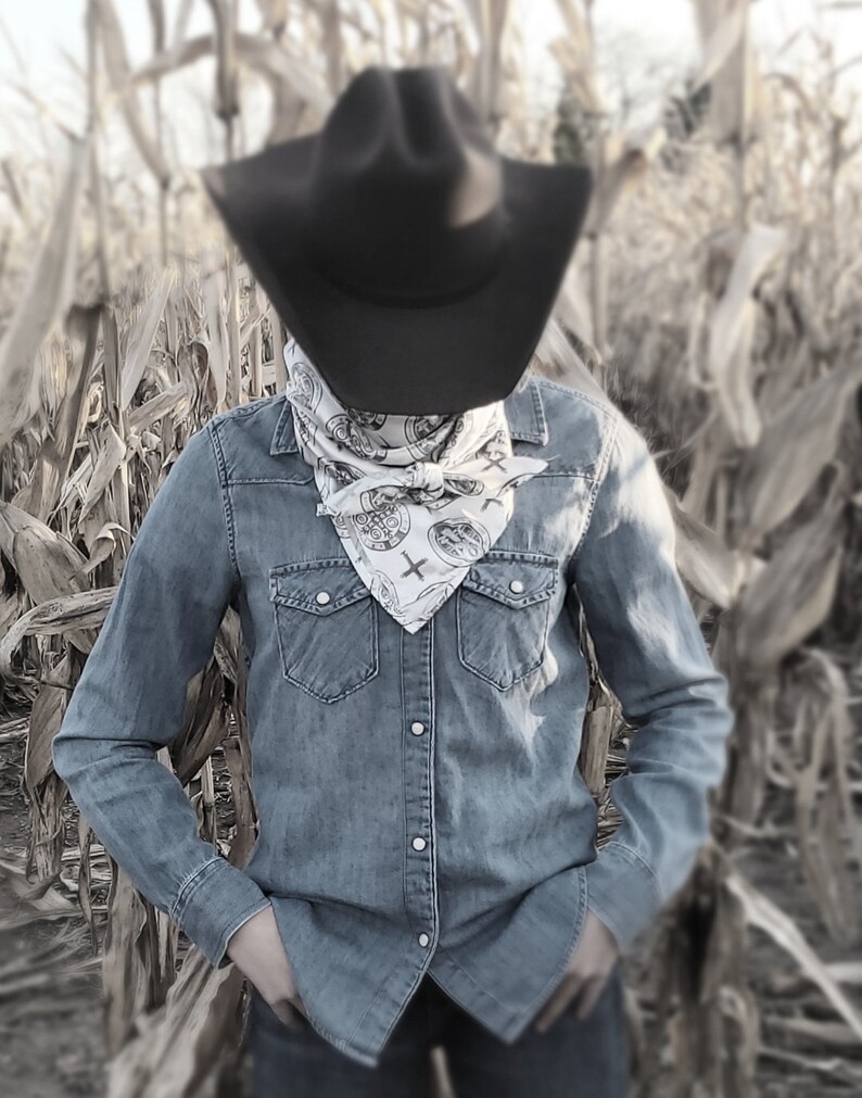 St. Benedict Medal Wild Rag/ Catholic Scarf/ Western/ Rodeo/ Cowgirl ...