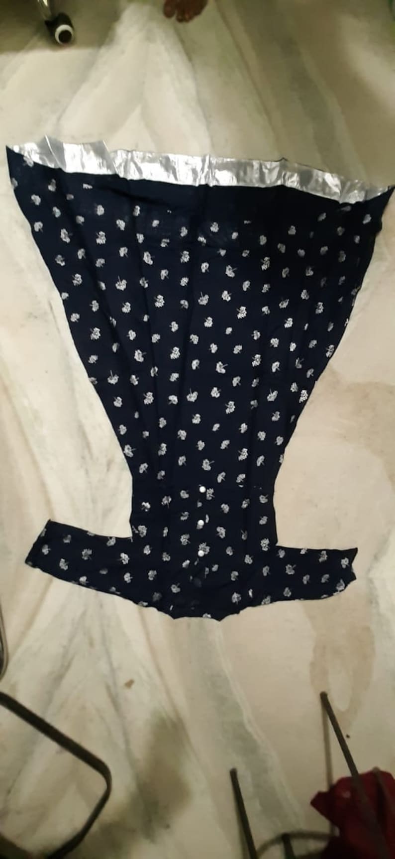 ankle lenth kurti* *with exclusive silver print with silver dori fabric rayon slub Hand Crafted Traditional kurti Gown dress