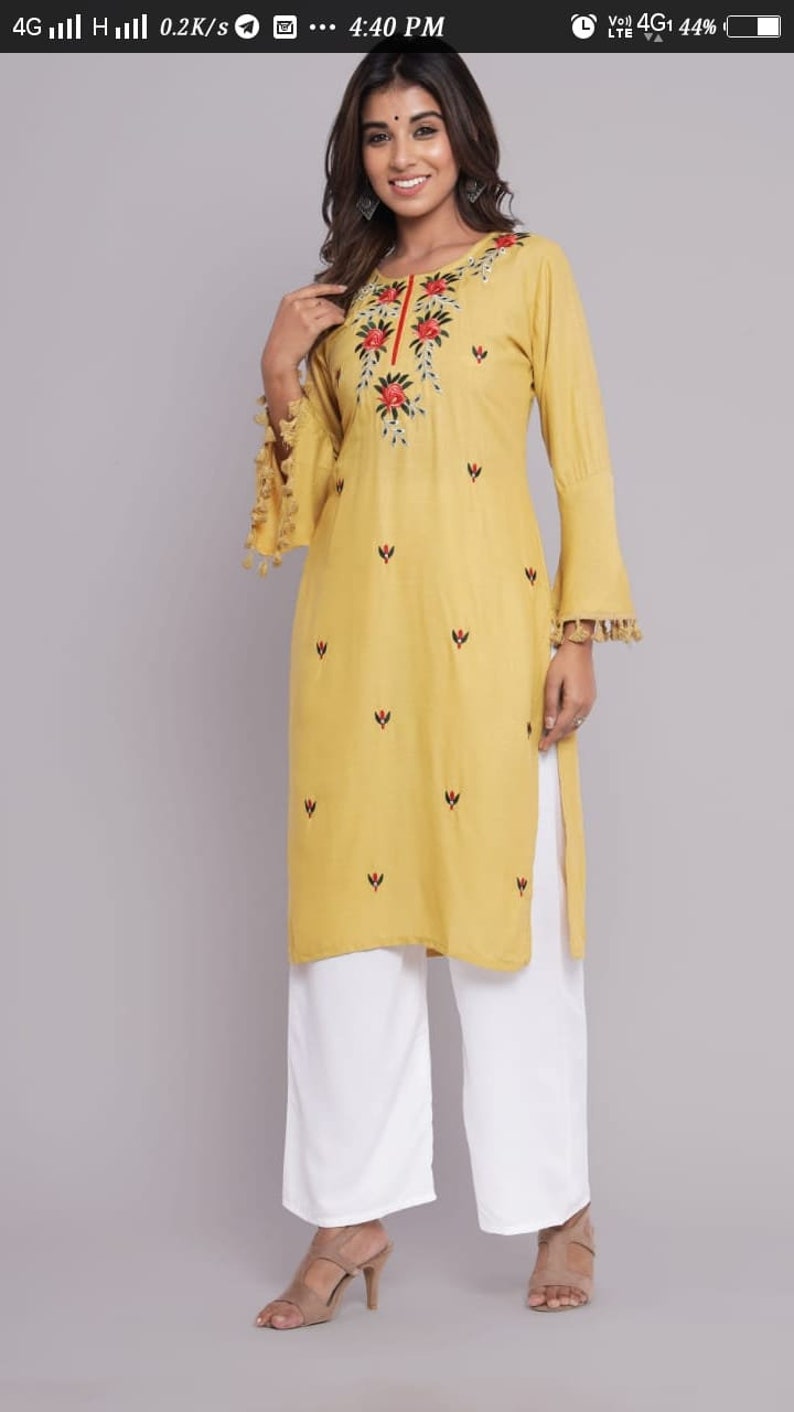 Fabric RAYON KURTI WITH palazzo