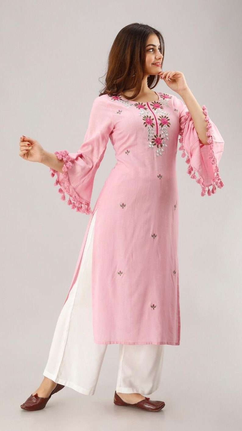 Fabric RAYON KURTI WITH palazzo
