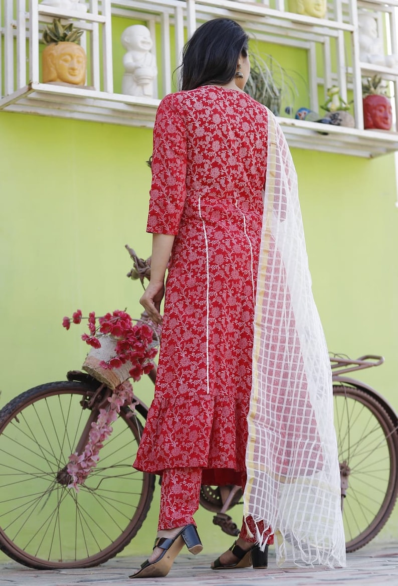 Party Wear Special Dress Indian Traditional Designer Beautiful Rayon Printed Kurti Palazzo Dupatta For Girls Women Reyon fabric Wedding