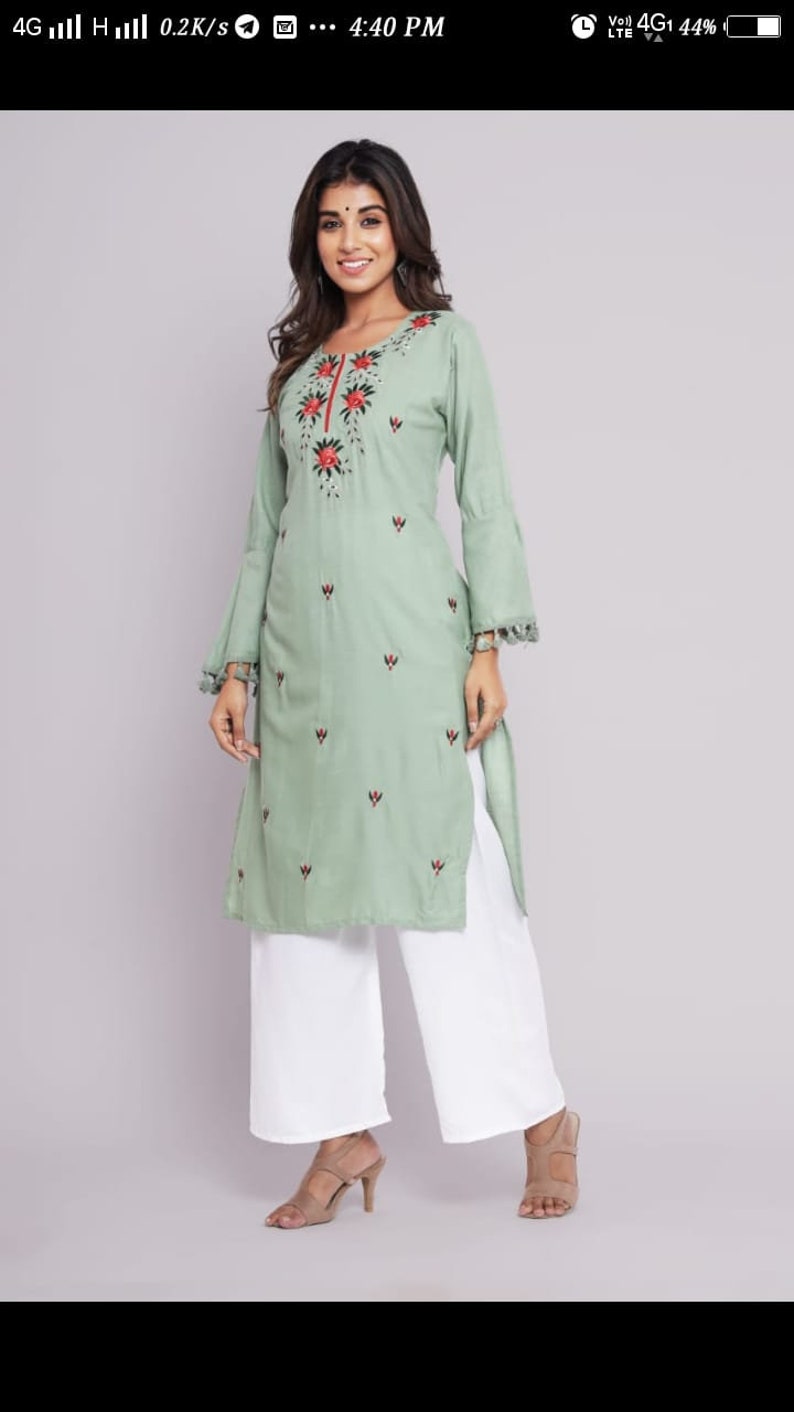 Fabric RAYON KURTI WITH palazzo