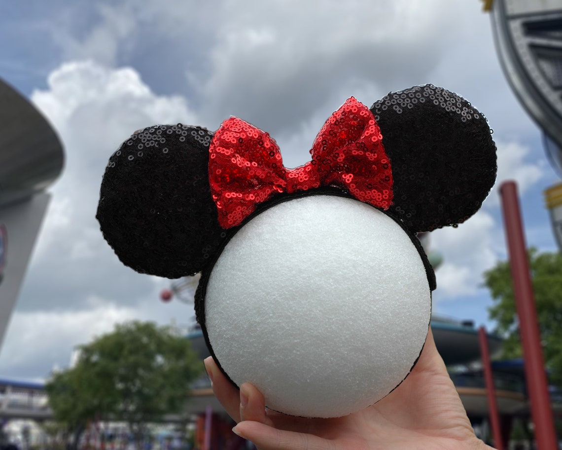 Baby Minnie Ears that Stand Up Classic Black and Red