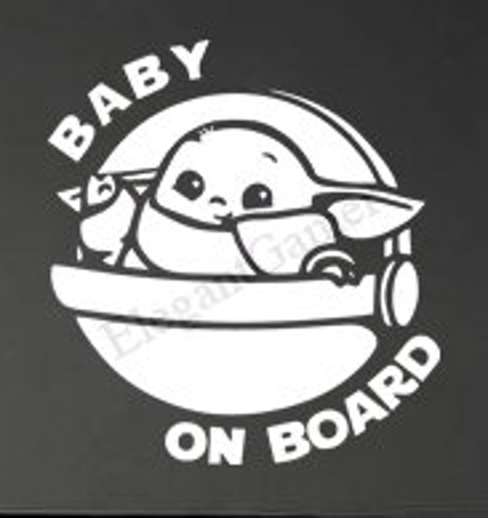 Baby Yoda/Grogu/The Child Baby On Board Car Decal Water Etsy