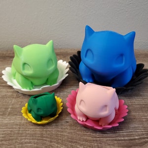 STL File for 3D Printing | Base Plate Saucer with Elevated Feet and Bulbasaur Planter | Succulent Planter | Cactus | Aloe Vera