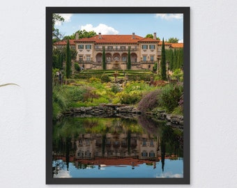 Philbrook Museum of Art Tulsa Oklahoma, Photography Framed Wall Art Poster Print Housewarming Gift Idea For Home Office Living Room Kitchen