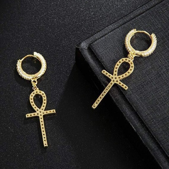 Ankh hoop earrings deals