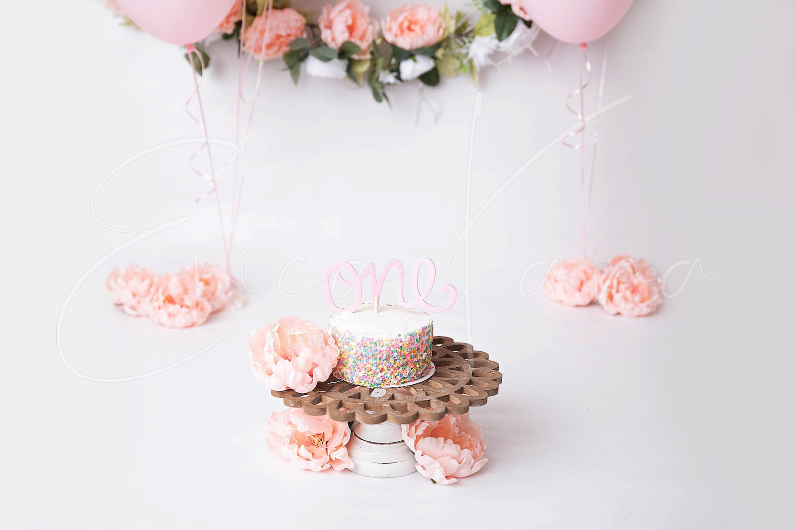 Floral Cake Smash Digital Backdrop Etsy