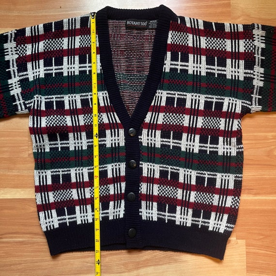 Medium- 1990’s Plaid Acrylic Knit Cardigan Green … - image 3