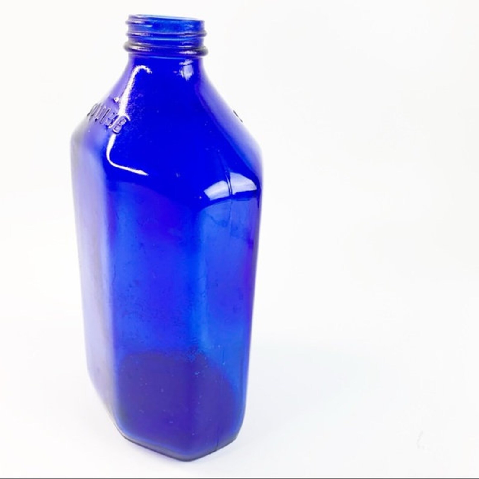 Vintage Squibb Cobalt Blue Glass Medicine Bottle Etsy