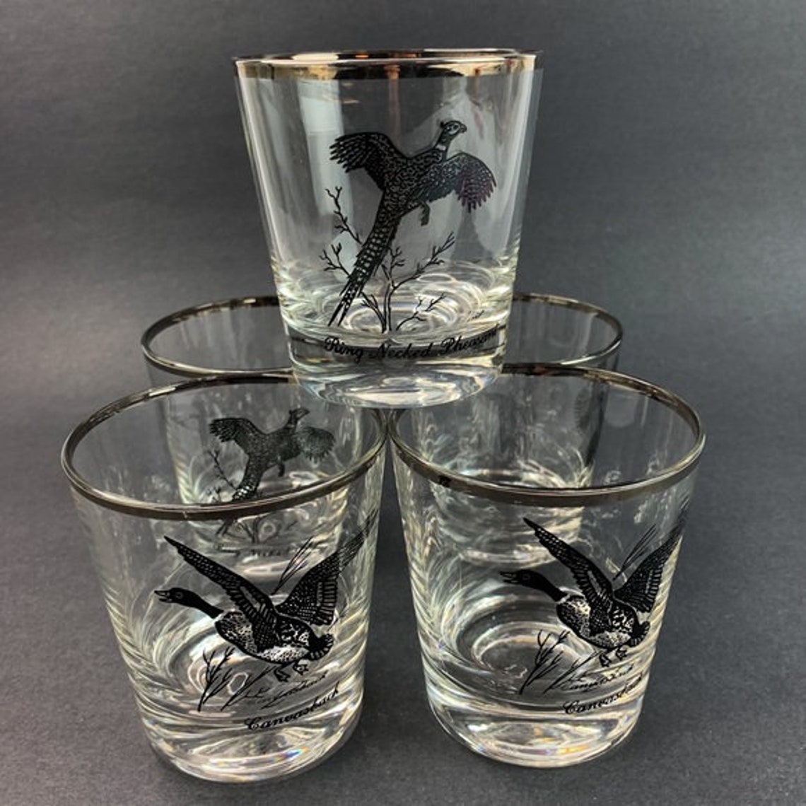 Wild Game Birds Barware Rock Glasses Set of 5 | Etsy