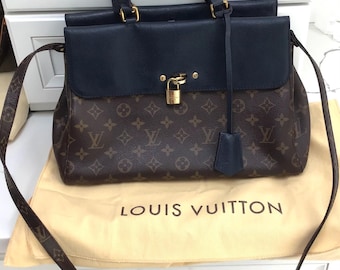 Authentic Louis Vuitton LV Monogram Venus Hand Bag 2 Way Bag Navy