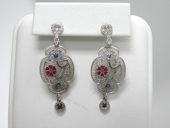 Sterling Silver Antique Earrings - 1930's Art Deco