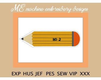 Pencil Embroidery Design, back to school design, machine embroidery, childrens designs, cute design