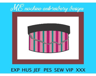 Hat Box Embroidery Design, Accessory Pattern (Digital Download)