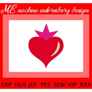 Valentine&#39;s Day Embroidery Design, Valentine&#39;s Day, Love, machine embroidery, Crowned Heart Design, Queen Heart, Crown