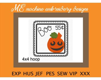 Pumpkin stamp embroidery Design, Halloween design, Fall machine embroidery, cute design, kitchen towels
