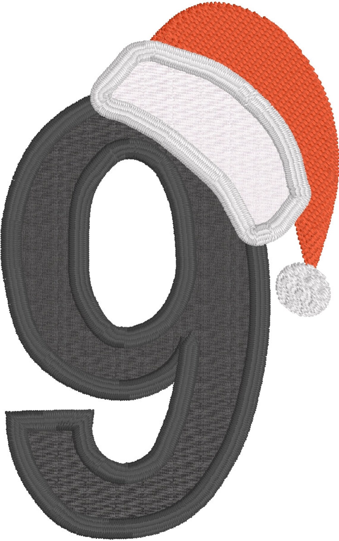 Applique Embroidery Design, Diseño de Navidad, Número 9, Bordado a ...