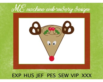 Whimsical Reindeer Embroidery Design, Christmas design, machine embroidery, Festive designs, cute design, Kids, Children