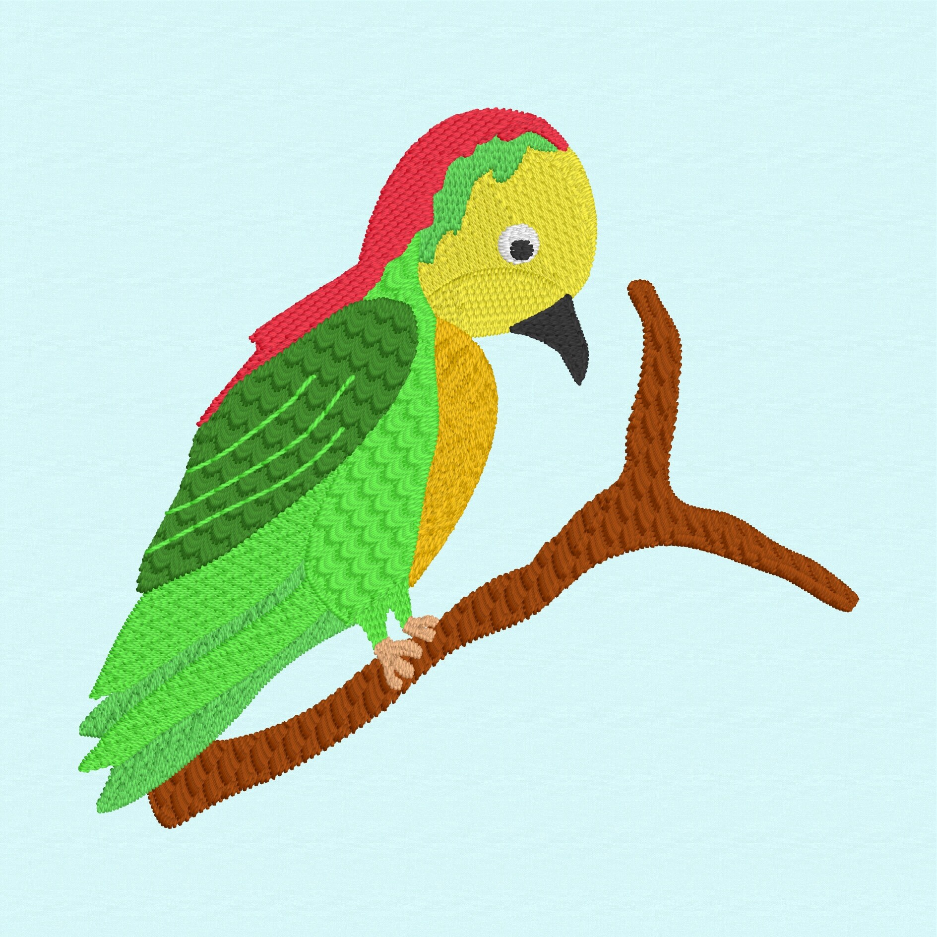 Parrot Embroidery Design Machine Embroidery Tshirts Birds Etsy