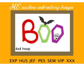 Halloween Boo Embroidery Design, Halloween design, machine embroidery, cute design, kitchen towels, treats, t-shirt, Onesies