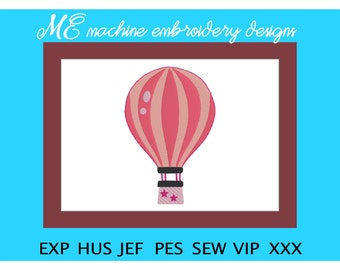 Hot Air Balloon Embroidery Design, Summer, machine embroidery, towels, t-shirts