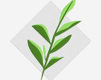 Leaves Embroidery Design, Floral machine embroidery, Foliage, Kitchen Towel, Pillow, Home Decor, Garden, Leafy Branch Design, Quilt Block