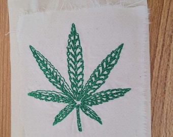 Marijuana Leaf Embroidery Design