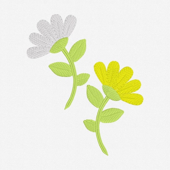 Daisy Flower Embroidery Design Floral machine embroidery Etsy