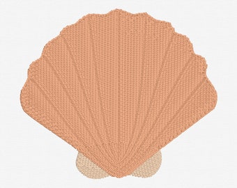 Shell Embroidery Design, Summer, machine embroidery, towels, t-shirts, Filled Embroidery Design, Beach Decor, Beach Design, Ocean Decor