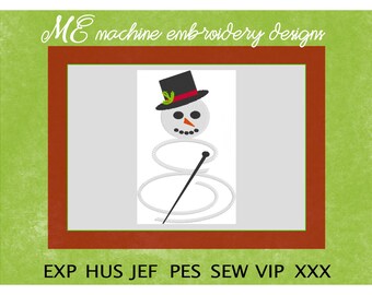 Classy Snowman Embroidery Design, Christmas design, machine embroidery, Festive designs, cute design, Towels, Kids, T-shirts, Onsies