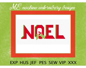NOEL Embroidery Design, Christmas design, machine embroidery, FESTIVE designs, cute design, kitchen towels