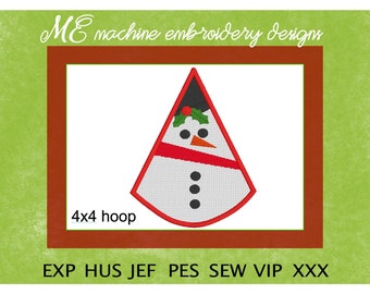 Whimsical Snowman Embroidery Design, Christmas design, machine embroidery, Festive designs, cute design, Kids, Children