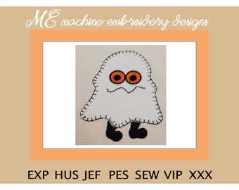 Ghost Applique Embroidery Design, Halloween Fall Design