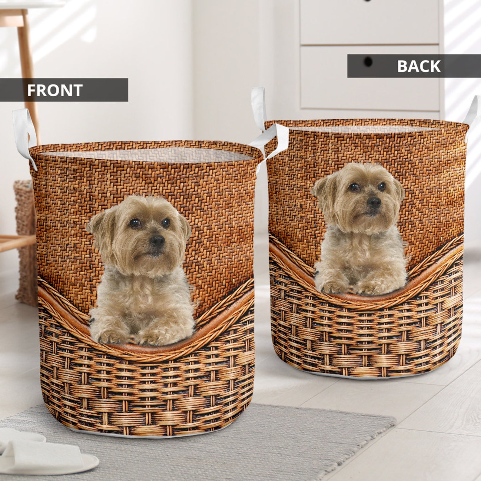 Yorkshire Terrier Laundry Basket 8 Basket storage Rattan Etsy
