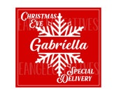 Christmas Eve Box SVG Digital File Snowflake