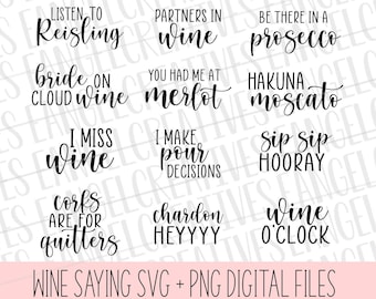 Vino Refranes Paquete de Archivos Digitales SVG PNG