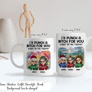 Right In The Throat Besties - Personalized Mug, Best Friend Gift Mug, Custom Besties Mug, Best Friend Mug, Custom Name Mug, Friendship Mug