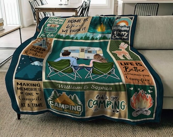 Personalized Camping Blanket Gift Idea For The Whole Family Cat Dog Lovers Pa Sp978539 4691290423395