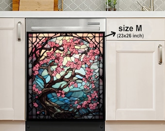 Beautiful Cherry Blossoms Spring Tree Dishwasher Cover, Dishwasher Magnet Cover, Sticker, Housewarming Gifts, Kitchen Decor, Gift For Mom