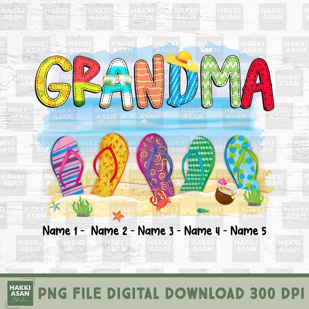 Grandma's Beach Buddies Personalized PNG, Nana Summer Vacation PNG ...