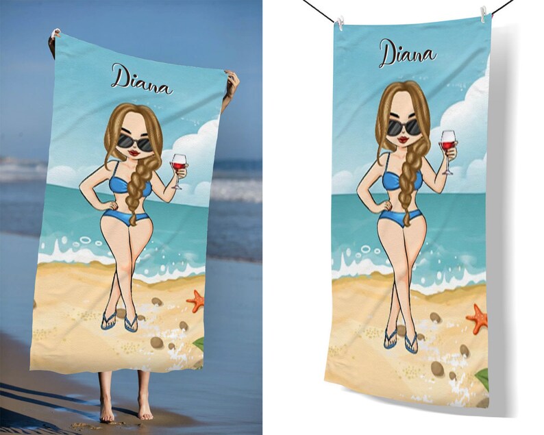 Best Friend Gift Personalized Beach Towels for Women Gift Etsy Australia