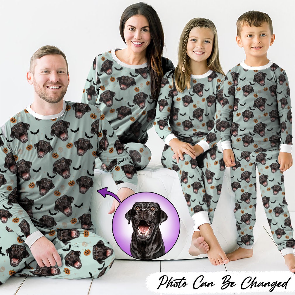 Discover Custom Halloween Dog Face Pajama Set, Halloween costume Face,Halloween Pajamas