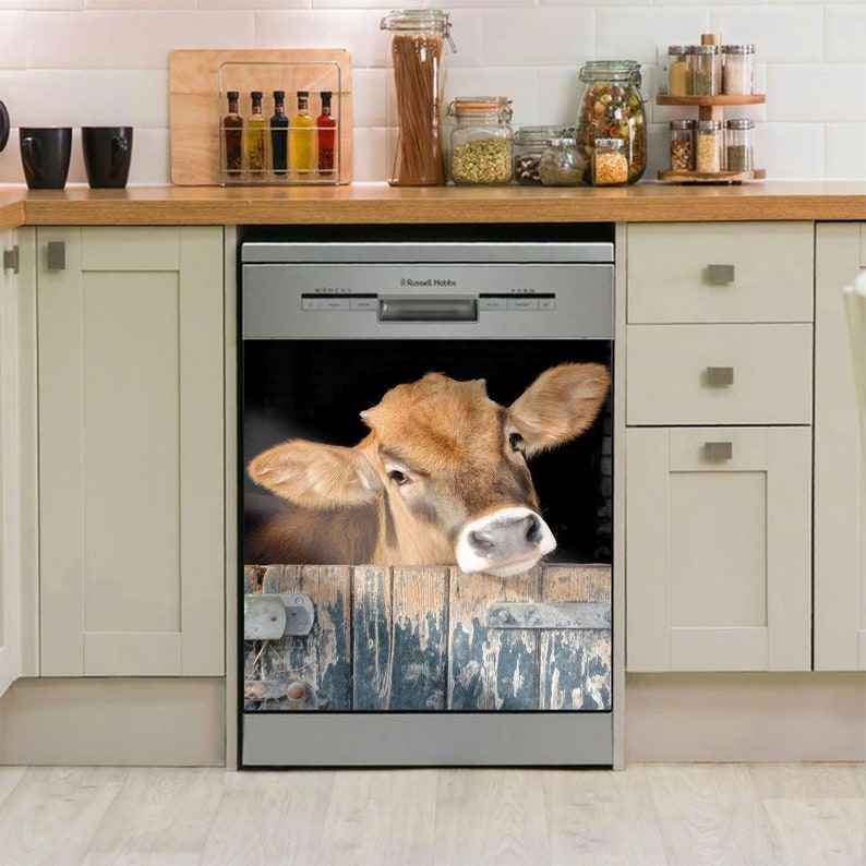 Farm Cow Dishwasher Cover, Farmhouse Cattle, Dishwasher