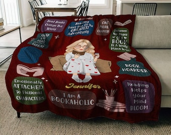 Reading Just A Girl Who Loves Book Floral - Gift For Book Lovers - Personalized Fleece Blanket, Custom Gift For Daughter, Birthday Gifts