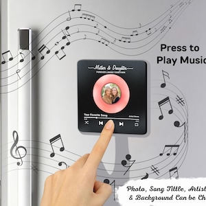 Mom & Daughter Vinyl Custom Photo Personalized Music Fridge Magnet, Perfect 2025 Mother&#39;s Day Gift For Mom, Mother&#39;s Day Kitchen Home Decor